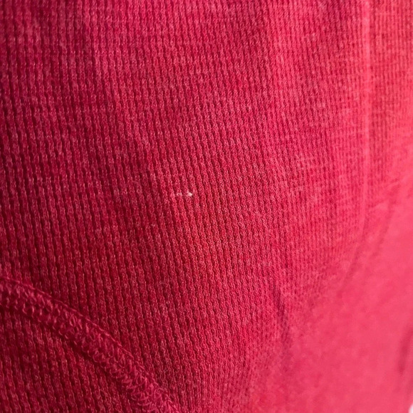 J Jill women’s med red waffle thermal top button sleeve pocket callout descrip - Picture 11 of 11